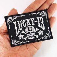 13 Lucky Number Skull Ghost Bone Cross Rockabilly Punk Rock Lady Rider Biker Patch Sew on Iron on Embroidered... N3