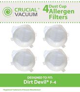 4 Dirt Devil F4 Replacement Vacuum Filters Fit Dirt Devil F4 Filter For Extreme Power, AccuCharge, Jaguar Cordless...