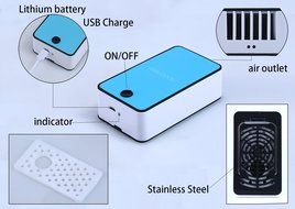 Willcome USB Powered Portable Mini Air Conditioning Fan Chargeable Hand-held No Leaf Fan Air Conditioner Cooling... N14