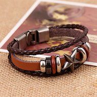 1x Cool Unisex Women Men Punk Wristband Metal Studded Leather Bracelet Gift N11