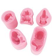 Funshowcase Baby Boy Movements 5 Pieces Set Candy Molds for Sugarcraft, Chocolate, Fondant, Butter, Resin, Polymer...