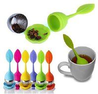 Tea Infuser, 4-Pack Silicone Tea Infuser Handle Stainless Steel Strainer filter Infuser with Drip Tray