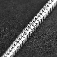 3MM 925 Sterling Silver Snake Chains Bracelet fit European Beads N4