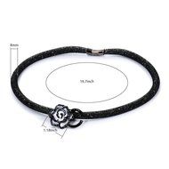 Morenitor[TM]Choker Necklace Rose Pendant with Leather Rope Chain Necklace. N12