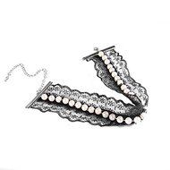 Sexy Lace Pearls Pendant Choker Collar Silver Chain Necklace Charm Women Jewelry N6