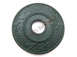 Green Bamboo Cast Iron Tetsubin Tea Pot Kettle Set (w/ TRIVET)