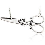 Women'S Men'S Vintage Scissors Pendant Chain Charm Choker Necklace Gift Pretty