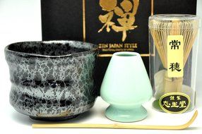 Japanese Mino Yaki ware Matcha Bowl And Tea Ceremony Set Green Tea 11 / 11 / 8cm (4.3 / 4.3 / 3.1inch)[7364]