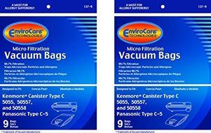 Envirocare Kenmore Mircrofiltration Canister Vacuum Bags - 50558, 5055, 50557 18 pack