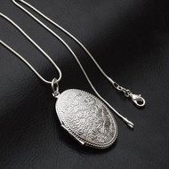 Stunning Silver Plated Carving Locket Pendant Chain Choker Necklace Jewelry N6