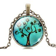 Vintage Eternal Life &amp;Tree 3D Pattern Art glass Pendant cabochon chain Necklace N4