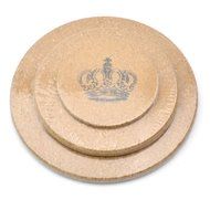 GXHUANG Quality Pot Pan Holloware boiler Cork Trivets, Set of 3, Round,7 1/2, 5 3/4, 3 9/10 inch, Crown Design N2