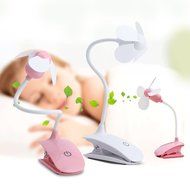 Kocome USB Clip on Fan Rechargeable Battery Home Office Desk Table Crib Cooling Fans (Pink) N10
