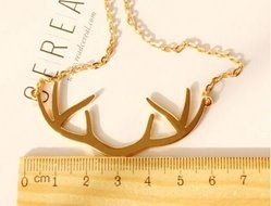 Celebrity Vintage Fashion Cute Deer Horn Pendant Collar Gold Chunky Necklace NEW N5
