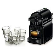 Nespresso Original Line Inissia Titanium Espresso Maker Bundle with Set of 6 Italian Espresso Glasses N3