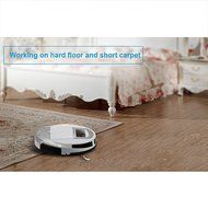 Vacuum Cleaning Robot Automatic Robotic Vacuum Cleaner High Suction Cleaning for Hard Floor and Low Carpets (black-white) N6