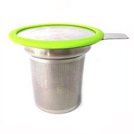 the Grindstone, Universal Tea Infuser, Easy Brewing of Loose Leaf Teas, Stainless Steel with Lime Green Lid (New...