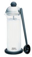 BonJour Coffee Glass and Stainless Steel Manual Milk Frother, 16-Ounce, Caff&eacute; Froth Monet