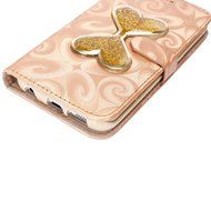 Galaxy S6 Edge Wallet Case, PHEZEN Bling Liquid Glitter Love Heart Floating 3D Hourglass Luxury Pu Leather Magnet... N20