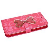 Galaxy S6 Edge Wallet Case, PHEZEN Bling Liquid Glitter Love Heart Floating 3D Hourglass Luxury Pu Leather Magnet... N22