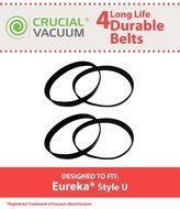 4 Eureka Style U Belts Fit Eureka Uprights, Whirlwind, Victory, Bravo, LiteSpeed, AS-2000 Series Upright Vacuum...