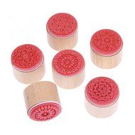 6pcs/lot 3x2.2cm Greeting Round Wooden Rubber Stamp(Miss you/For you/Thank you/Love/My Friend/Good Luck) (letter...
