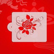 Y&amp;XL&amp;H Square Rose Design 5# Large Fondant Stencil,Cake Top Stencil Template,Wedding Cake Wall Stencils,Valentines