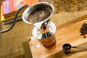PreciseBrew Stainless Steel Paperless Pour Over Coffee Dripper Set with Double Mesh Filter, Stand, and Measuring... N2