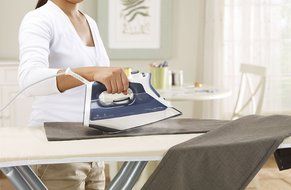 Rowenta DW8080 Pro Master 1700-Watt Micro Steam Iron Stainless Steel Soleplate with Auto-Off, 400-Hole, Blue N5