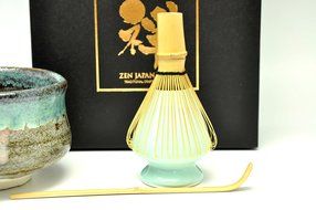 Japanese Mino Yaki ware Matcha Bowl And Tea Ceremony Set Green Tea 11.5 / 11.5 / 8cm (4.5 / 4.5 / 3.1inch)[7374] N2