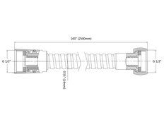 Purelux&reg; 100 Inch Extra Long Double Lock Stainless Steel Replacement Shower Hose with Brass Fittings, Chrome Finish... N6