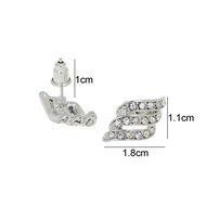 ANGEL'S WINGS Elements Crystal 18-KRGP White Gold Plated Earrings New N4