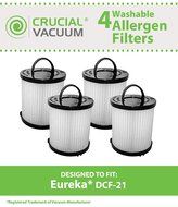 4 Eureka DCF-21 Filters, Long-Life WASHABLE, REUSABLE and Allergen Filtration, Compare With Eureka DCF21 Part...