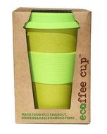 Ecoffee Organic Bamboo Fibre Reusable Coffee Cup Lime 400ml