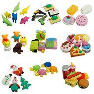 Pink Lizard Cute Food Animal Vegetable Fruit Simulation Rubber Pencil Eraser Set N3