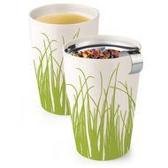 Tea Forte KATI Single Cup Loose Leaf Tea Brewing System, Insulated Ceramic Mug with Tea Infuser and Lid, Spring...
