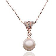Fashion Imitation Women Noble Jewelry Gold Plated Pearl Pendant Necklace