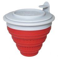 The TeaSpot Tuffy Steeper Silicone Loose Tea Filter Infuser Strawberry Red