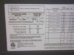 AMERICAN STANDARD New Central Air Conditioner Air Handler 4FWHF030A1000B ACC-7093