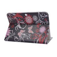 Seedan Folio Stand Case for Samsung Galaxy Tab 4 10.1 (10.1 inch, SM-T530 / T531 / T535) Black Butterfly Flower... N5