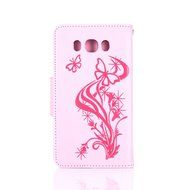 Galaxy J7 2016 Case,Galaxy J7 2016 Cover,ikasus Glitter Diamond Embossing Flowers Lily Butterfly PU Leather Flip... N36