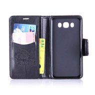 Galaxy J7 2016 Case,Galaxy J7 2016 Cover,ikasus Glitter Diamond Embossing Flowers Lily Butterfly PU Leather Flip... N37