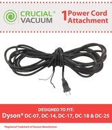 1 Dyson DC07, DC14, DC17, DC18 &amp; DC25 Power Cord, Compare to Part # 905449-02, Designed &amp; Engineered by Crucial...
