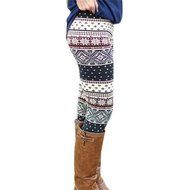 PHOTNO Casual Women Lady Skinny Geometric Print Stretchy Jegging Pants Slim Leggings N32