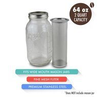 Zell Cold Brew Coffee, Iced Coffee and Iced Tea Maker Infuser, Stainless Steel Filter - 64 Oz