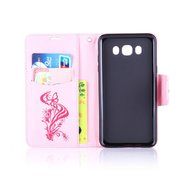 Galaxy J7 2016 Case,Galaxy J7 2016 Cover,ikasus Glitter Diamond Embossing Flowers Lily Butterfly PU Leather Flip... N44