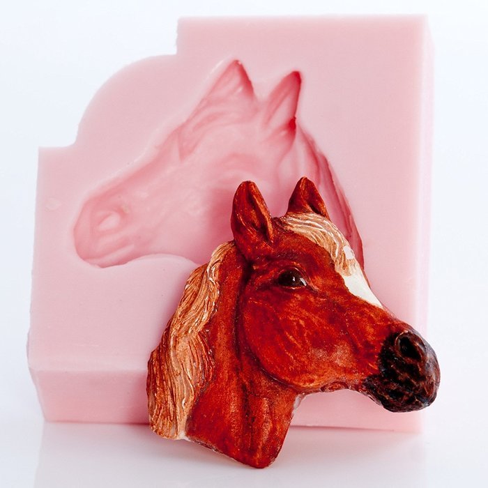 Horse Head Silicone Mold Make Your Own Western Chocolate, Fondant, Candy, Mints, Resin, Clay. Mold creates a small...