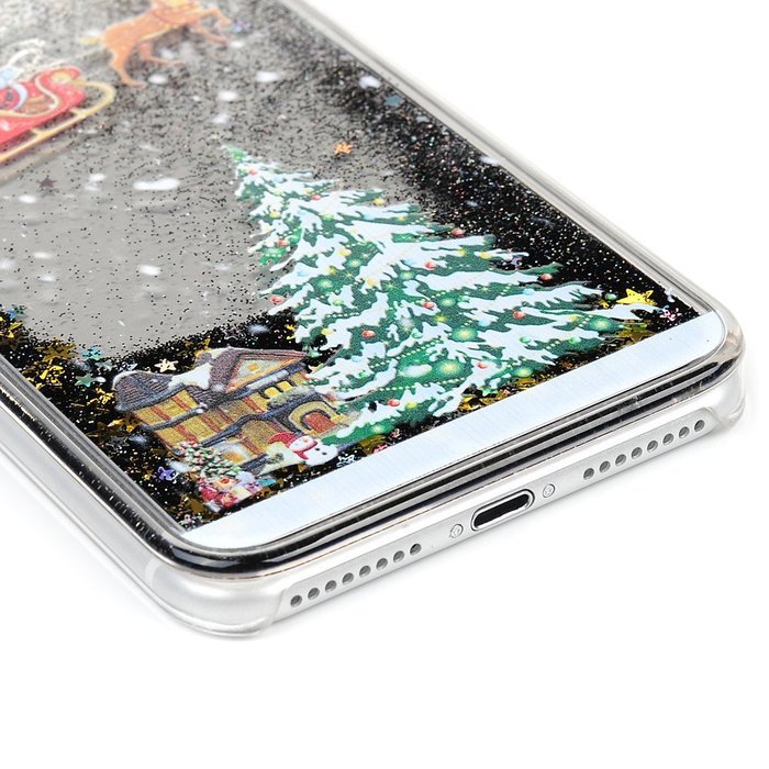 Badalink iPhone 7 Plus Case (5.5") Christmas Tree Liquid Case Clear Hard PC Case Bling Shiny Glitter Liquid Flowing... N26