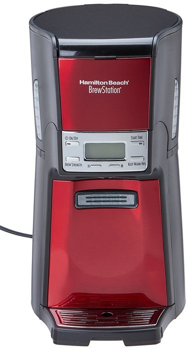 Hamilton Beach BrewStation 12-Cup Dispensing Coffeemaker, 48466-MX, Candy Apple Red