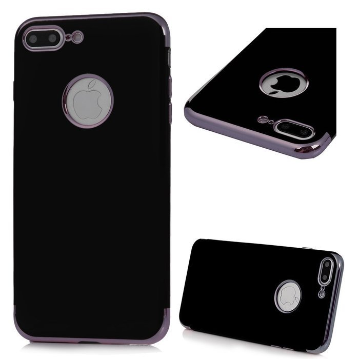 iPhone 7 Plus Case (5.5 inch) - Shockproof Soft TPU Rubber Skin Gel Bumper Case Splicing Electroplating Frame... N16